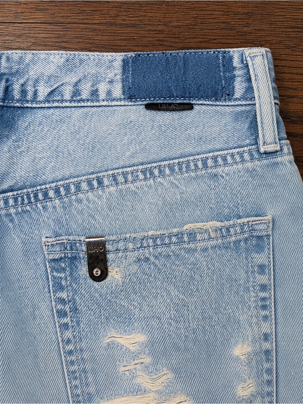 Liu Jo Light Blue Distressed Cargo Ankle Jeans Sz 29 - Picture 4 of 4